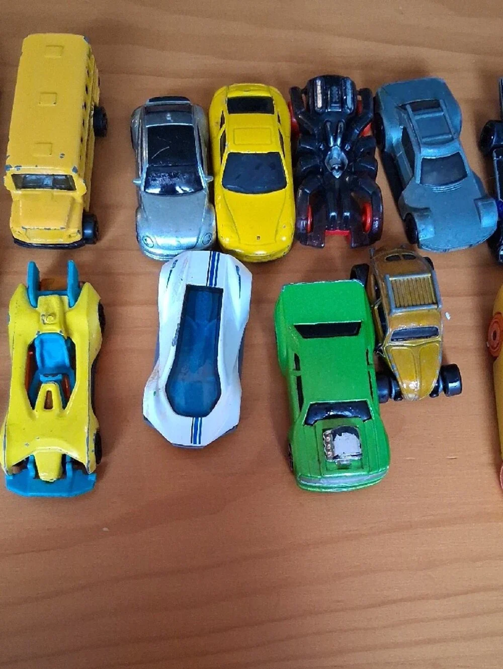 Toy Car Set - Mixed Yellow, Blue, Green, White, Gray